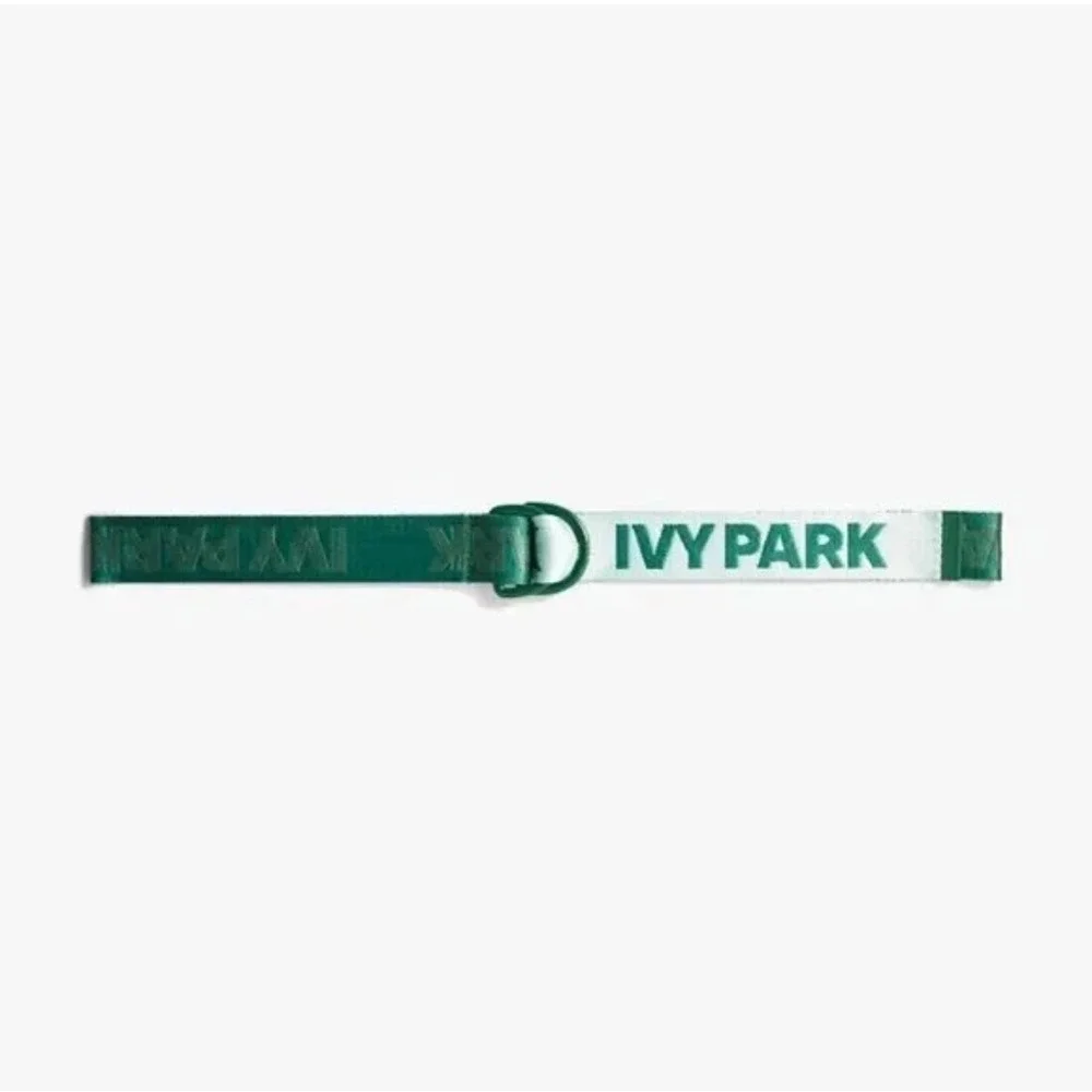 Adidas Belt Unisex L/XL Green Ivy Park D-Ring Webbing Logo Utility Strap‎